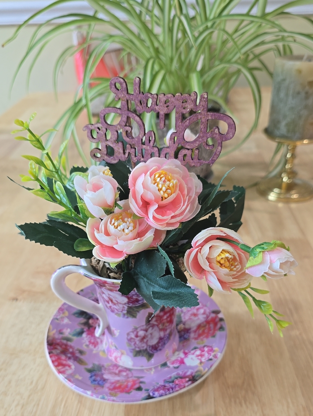 Floral Teacup Birthday Decoration